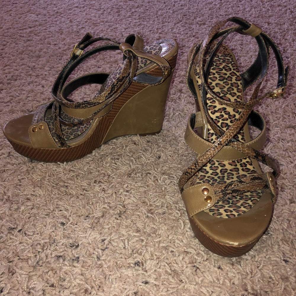 Cheetah print wedges